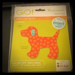 Accuquilt go fabric cutting dog gingham dog 55064